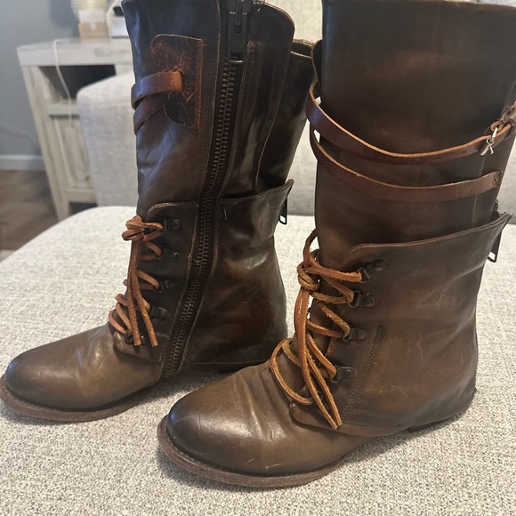 Freebird by Steven Olive Ravi Women’s Lace-Up Mid-Calf Brown Combat Boots - Picture 3 of 6